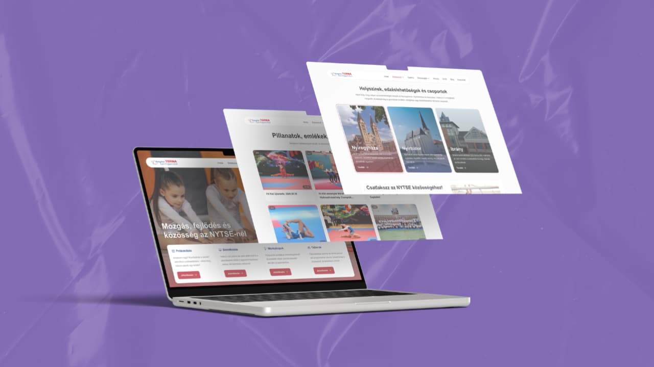 A Marketing Puzzle által készített reszponzív weboldal a Nyíregyházi Torna Sportegyesület számára az edzéshelyszínek és egyesületi tartalmak bemutatásával.