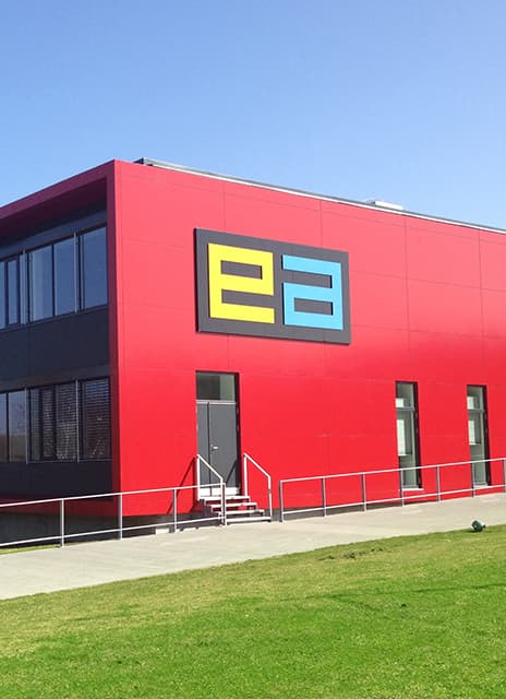 The modern building of Business Academy SouthWest (EASV) in Denmark, partner institution of the creative marketing communications agency, Marketing Puzzle.