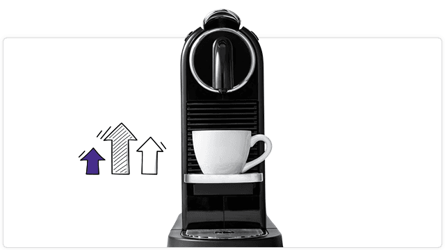 Portrait of a coffee machine, motivation manager at Marketing Puzzle, a creative marketing agency.