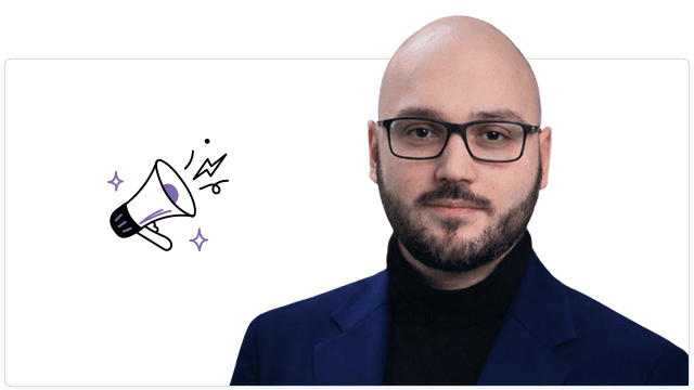 Portrait of Larion, video creator at marketing Puzzle, a creative marketing agency.
